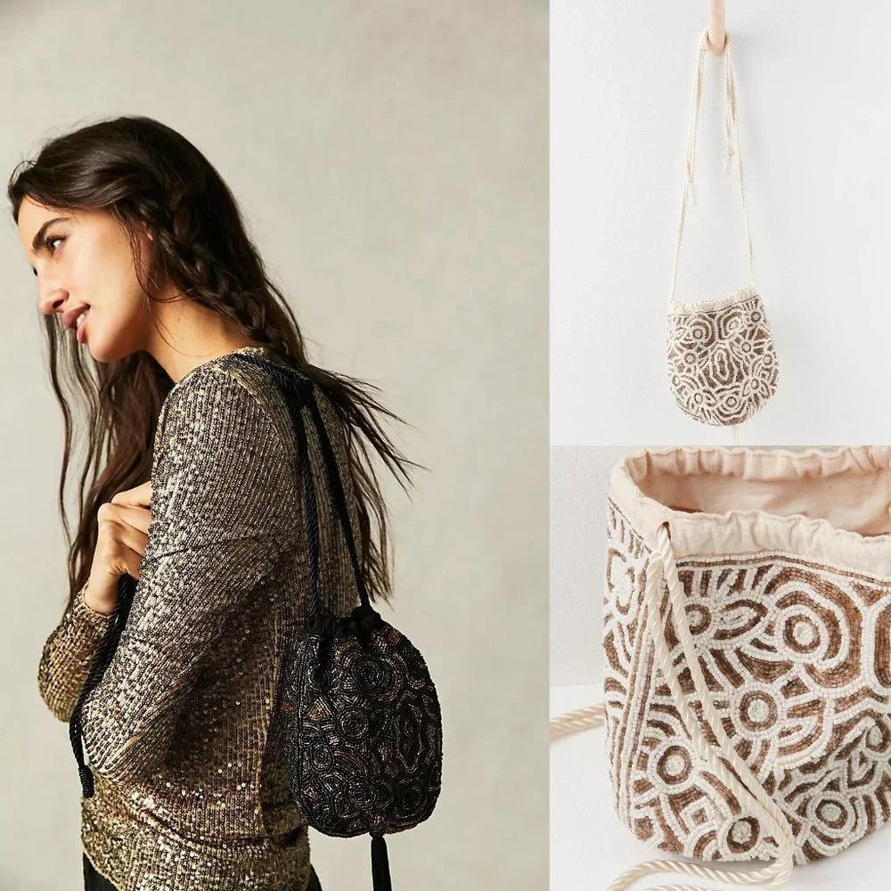 Free People Penny Beaded Pouch